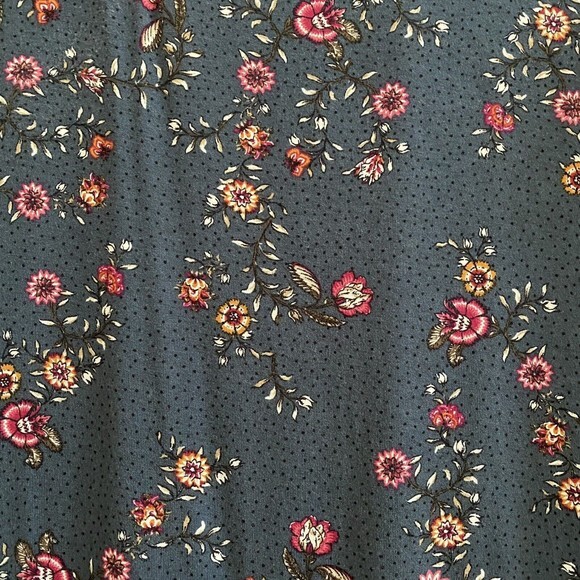 Loft Blue Floral Super‎ Soft Long Sleeve Blouse Top Loungewear Sz L - Picture 4 of 5
